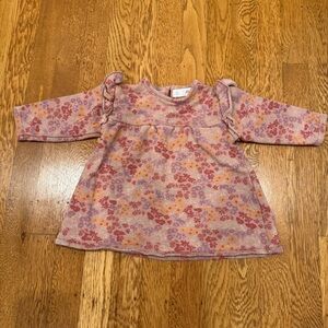 Zara Pink Floral Ruffle Dress Sz 6-9 months